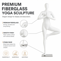 Statue personnalisée en fibre de verre FRP, sculpture de femme yogini blanche, décoration pour studio, salle de sport, hall d'hôtel