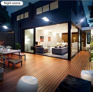 Vente en gros de lampes murales solaires LED d'extérieur pour jardin, IP65, détection de mouvement, patio, porte de garage, étanche, sécurité, télécommande - Product Image 6