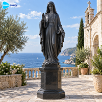 Sculpture de la Vierge Marie en marbre sacré, statue religieuse en pierre sculptée à la main, décoration durable pour église, jardin, cour, hôtel, chapelle