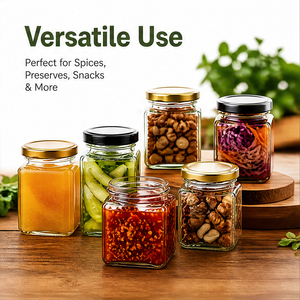 <span class=keywords><strong>Pot</strong></span> en verre carré avec couvercle noir pour <span class=keywords><strong>vinaigrette</strong></span> au chocolat, logo personnalisé, 50 ml, 150 ml, 280 ml, 730 ml - Product Image 6