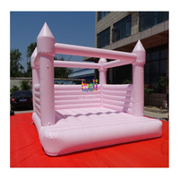 Château gonflable rose clair pour enfants, location pour fêtes, qualité commerciale