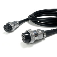 Cable de Conector de Aviación Hembra a Hembra M25 de 7 Pines, Longitud Personalizada, 6 Hilos, 1.8 Metros, 5 Señales con Blindaje, Cable Industrial