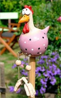 Nuevo producto lanza escultura ornamental de pollo de un gallo de pie estatua de pollo patio arte animal estatua arte diseño