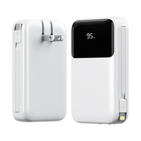 Power Bank Mini Kapasitas Tinggi 10000mAh 22.5W Pengisian Cepat AC Portabel dengan Layar Digital LED Kabel & Input Tipe-C