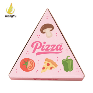 Cajas <span class=keywords><strong>de</strong></span> Pizza Triangulares Rosas Impresas en Flexografía, Ecológicas y Degradables, Resistentes al Agua y al Aceite, Tamaño Personalizado <span class=keywords><strong>para</strong></span> Comida <span class=keywords><strong>para</strong></span> Llevar - Product Image 1