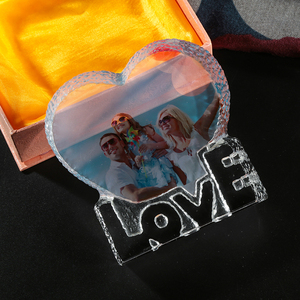 Marco de <span class=keywords><strong>cristal</strong></span> con forma de corazón <span class=keywords><strong>para</strong></span> fotos, decoración personalizada, regalo de boda, sublimación, venta al por mayor - Product Image 3