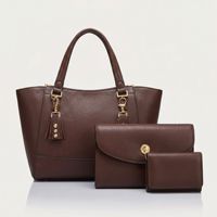 Set Tas Tangan Wanita Hitam Elegan 3 Buah, Bahan Kulit PU Premium dengan Hiasan Rumbai dan Set Dompet Clutch Senada