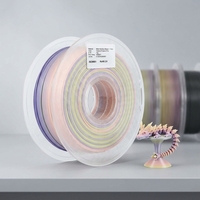 Filament d'imprimante 3D professionnel HELLO3D PLA mat arc-en-ciel 1,75 mm, dégradé macaron multicolore, finition givrée, bobine de 1 kg