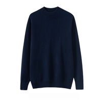 Pull en maille de luxe pour homme, col montant, 35% cachemire, 65% laine, avec logo personnalisé OEM, tricot décontracté automne-hiver