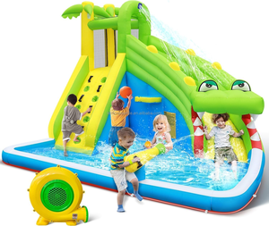 Toboggan aquatique gonflable personnalisé le plus vendu, toboggan aquatique familial extérieur avec château gonflable et piscine, adapté aux enfants - Product Image 3