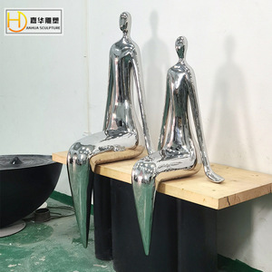 Escultura Decorativa de Acero Inoxidable Jiahua con Acabado de Espejo, Figura Abstracta para Montaje en Suelo, para Exteriores - Product Image 2