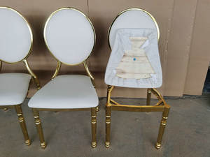 Preço barato Atacado Evento De Luxo Rodada Back Design Gold party Aço Inoxidável Cadeira De Casamento Do Hotel - Product Image 4