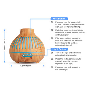 <span class=keywords><strong>Diffuseur</strong></span> d'huiles essentielles 400 ml, <span class=keywords><strong>diffuseur</strong></span> d'arômes à grain de bois, humidificateur ultrasonique à brume froide, silencieux, 4 minuteurs, <span class=keywords><strong>diffuseur</strong></span> portable - Product Image 4