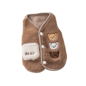 Wang Miao, зимний Осенний жилет с вышивкой против царапин, с изображением цыпленка, мультяшный медведь, ленточный жилет для цыплят, наряды с плюшевым мишкой - Product Image 5