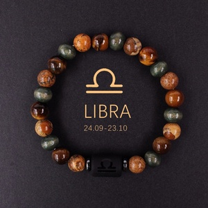 Pulsera de los Doce Signos del Zodiaco, Unisex, para Parejas, Hecha a Mano <span class=keywords><strong>con</strong></span> Cuentas de Ojo de Tigre, Tauro, Capricornio, <span class=keywords><strong>Escorpio</strong></span> - Product Image 1