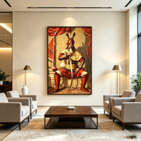 Décoration Murale : Tableau sur Toile Guerrier Sikh, Affiche Artistique, Impression sur Toile, Art Religieux Sikh avec Cadre, Portrait de Héroïque Sikh