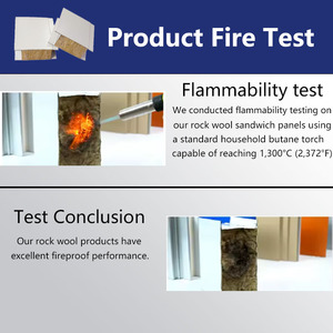 150mm đúc sẵn mô-đun màu thép Tráng đá len Sandwich Bảng điều khiển cách âm chống cháy cho phòng lạnh sử dụng ăn uống - Product Image 2