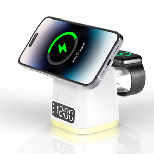 Cargador inalámbrico de carga rápida portátil Despertador plegable magnético Estación de cargador inalámbrico para Iphone IWatch Airpods - Product Image 6