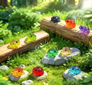 10 Colores de Mini Ranas Luminosas de Resina, Animales en Miniatura de Resina para Paisajes de Musgo, Jardín, Casa de Muñecas, Manualidades, Decoración de Terrarios - Product Image 1