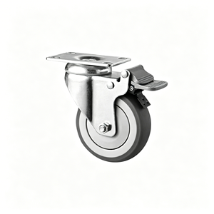 Roulettes doubles 38 mm en caoutchouc synthétique avec levier de verrouillage, qualité supérieure, profil bas, pour chaise de bureau - Product Image 1
