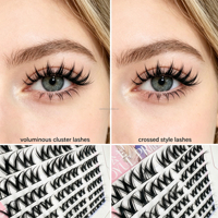 Cils en grappe effet œil de renard en vison faits main DIY pour maquillage de fête réutilisables