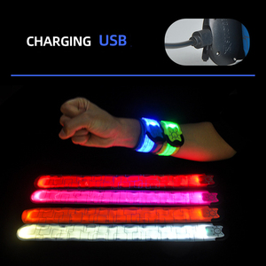 Bracelet LED néon clignotant rechargeable MADESHINE, bracelet lumineux pour événements nocturnes en plein air, décorations de fête - Product Image 2