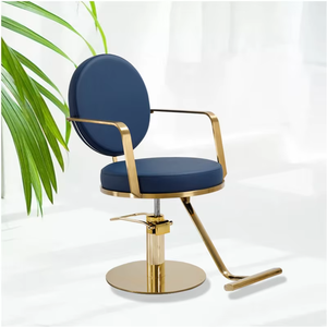 Chaise de coiffure professionnelle avec siège rembourré en cuir et chaise de barbier de luxe pour salons modernes - Product Image 1