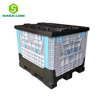 Caisse en plastique pliable Sinocube pour entrepôt, chariot élévateur, logistique, conteneur en plastique pour marchandises en vrac