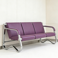 Canapé d'attente moderne en cuir personnalisable OEM à 3 places pour aéroports, hôpitaux et hôtels – Mobilier commercial durable