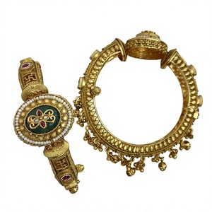 Best Quality Designer Gold Plated Traditional Wear Openable <b>Bangles</b> Two Pair Of <b>Bangles</b> <b>Set</b> for Wedding Collection For Women - Product Image 2