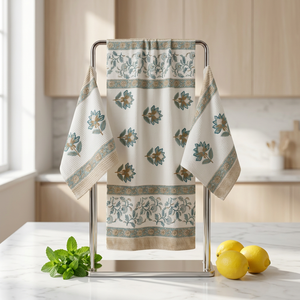 Ensemble de serviettes de bain en coton gaufré de qualité supérieure, serviettes de bain douces et absorbantes à imprimé floral, serviettes de bain décoratives à séchage rapide - Product Image 3