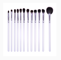 12 pièces pinceaux de maquillage personnalisés durables OEM Dense abordable original oeil en bois marque privée voyage Logo personnalisé de haute qualité