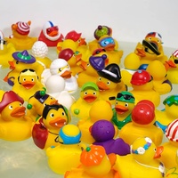 Canards en caoutchouc uniques assortis en vrac, transparents, pirates, en plastique jaune, en vinyle, flottants, pour les fêtes, Halloween, Pâques
