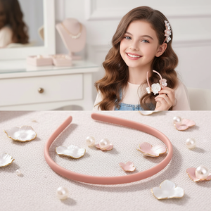 Vendita calda tendenza moda cerchi per capelli simpatici fiori di perle accessori per capelli per ragazze all'ingrosso disponibili - Product Image 3