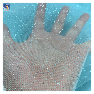 Màu trắng tinh khiết mềm vải tuyn cô dâu vải với long lanh lưới lấp lánh long lanh vải tuyn cho đám cưới - Product Image 3