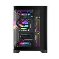 GAMEMAX HYPE-M Mid Tower MicroATX Gaming PC Case with Curved Glass Panel Steel Construction in Stock