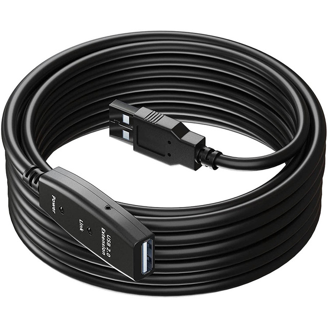 USB 2.0 Signal Amplifier Extension Cable USB 2.0 AM to AF Active Extension Repeater Adapter Cable for Long Distance Connection