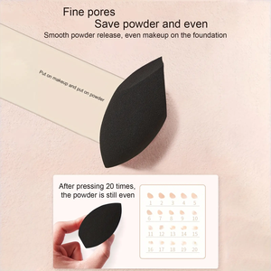 Éponge <span class=keywords><strong>de</strong></span> Maquillage Noire Sans Latex à Double Coupure, Marque Privée, 50% Plus Grande à Humide, Éponge <span class=keywords><strong>de</strong></span> <span class=keywords><strong>Fond</strong></span> <span class=keywords><strong>de</strong></span> <span class=keywords><strong>Teint</strong></span> Personnalisable avec Logo pour le Maquillage - Product Image 2