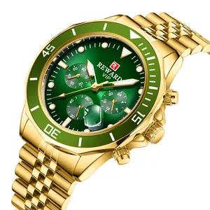 REWARDファッションメンズクォーツ時計新しいスポーツ腕時計30m防水ルミナスクロノグラフビジネスウォッチ