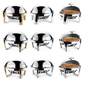 Scaldavivande per Buffet <span class=keywords><strong>da</strong></span> 9L, Colore Oro, Grande Piatto di Servizio Ovale Placcato Oro per Diversi Tipi di Cibo - Product Image 4