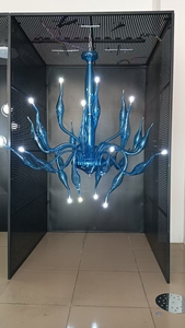 Elegante Lámpara de Araña Moderna para Escalera, Lámpara de Araña Italiana Estilo Cisne, Lámpara Colgante Antigua de Lujo, Lámparas Colgantes de Cristal para Villa CZ9091/28BLU - Product Image 3