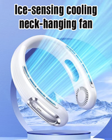 Ventilateur de cou USB pliable moderne et portable amélioré avec batterie 4000 mAh, faible bruit, affichage en anglais - Usage domestique