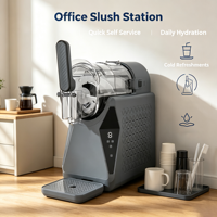 Machine à granita compacte de bureau personnalisable, silencieuse, à refroidissement rapide par compresseur, avec réservoir unique standard, pour la maison et le commerce
