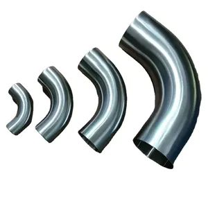 SS304 316L 30 45 90 180 degree tube bend stainless steel sanitary pipe fittings long radial butt welded elbow