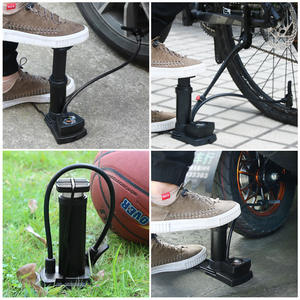 Foot Pump High <b>Pressure</b> Portable Air Pump 100psi Manual <b>Gauge</b> Bicycle Electric Bike Motorcycle Riding Equipment - Product Image 5