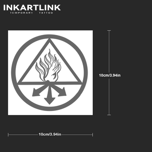 INKARTLINK Autocollant de tatouage symbole d'alchimie Flamme sacrée Triangle Herbal 15 jours Semi-permanent Art corporel Avant-bras Paire Vente en gros - Product Image 3