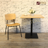 Table en bois avec pieds en fer, de Style nordique moderne, Table ronde et carrée, pour Restaurant et café, 2023