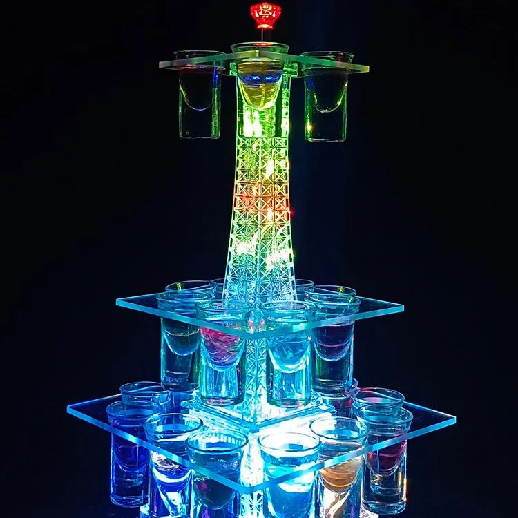 Estante de exhibición de copas de vino, bandeja de soporte de vidrio de cóctel de 24 agujeros, estante de exhibición de club nocturno