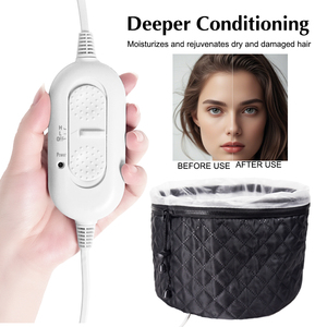 Gorro de Vapor Térmico Portátil para el Cabello, Tratamiento SPA, Gorro Nutritivo con Control de Temperatura Ajustable para Uso Doméstico - Product Image 2