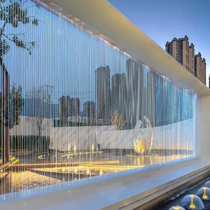 Водяная занавеска для наружного коммерческого украшения стены из нержавеющей стали светодиодные фонари Крытый искусственный водопад дождь фонтан - Product Image 3